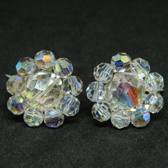 Coro Clear Aurora Borealis Crystal Bead Beaded - Picture 1 of 5